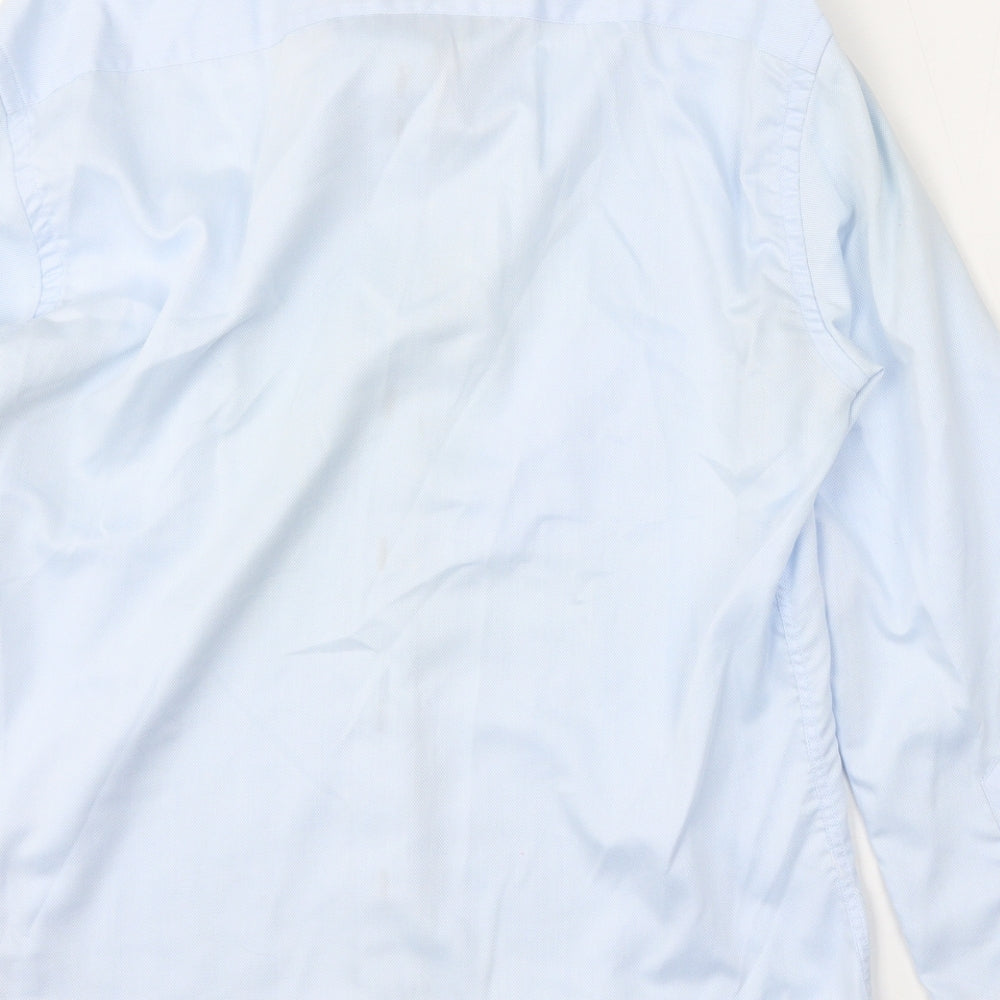 Benetti Mens Blue  Cotton  Dress Shirt Size 16 Collared Button