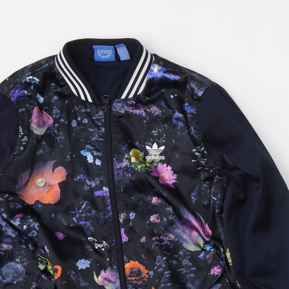adidas Girls Multicoloured Floral  Bomber Jacket Jacket Size 11-12 Years  Zip - Sample
