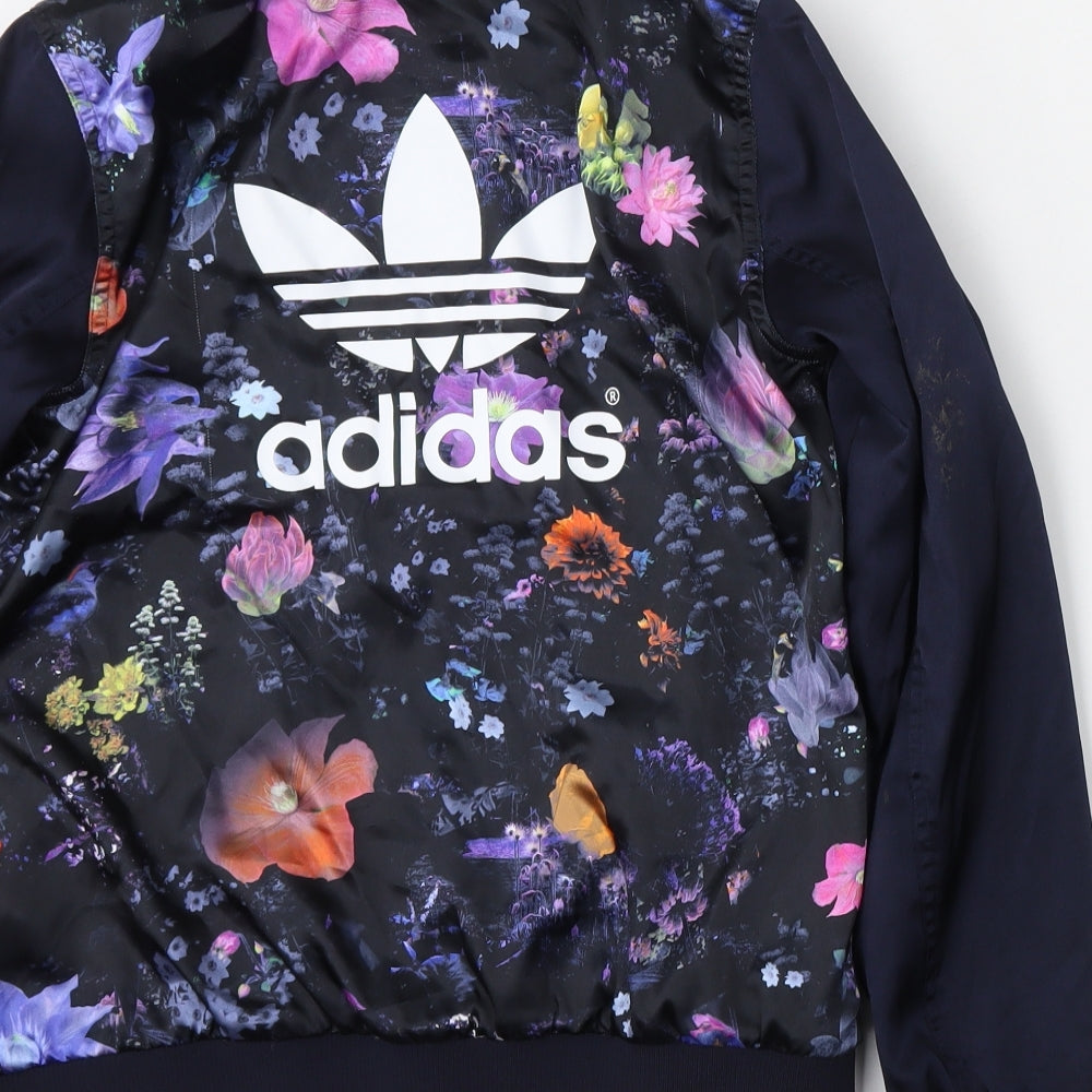 adidas Girls Multicoloured Floral  Bomber Jacket Jacket Size 11-12 Years  Zip - Sample