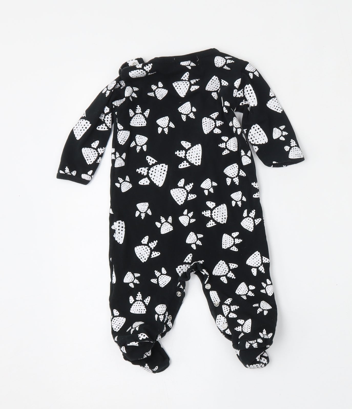 Gingerlily Boys Black Geometric Polyester Babygrow One-Piece Size 6-9 Months  Button