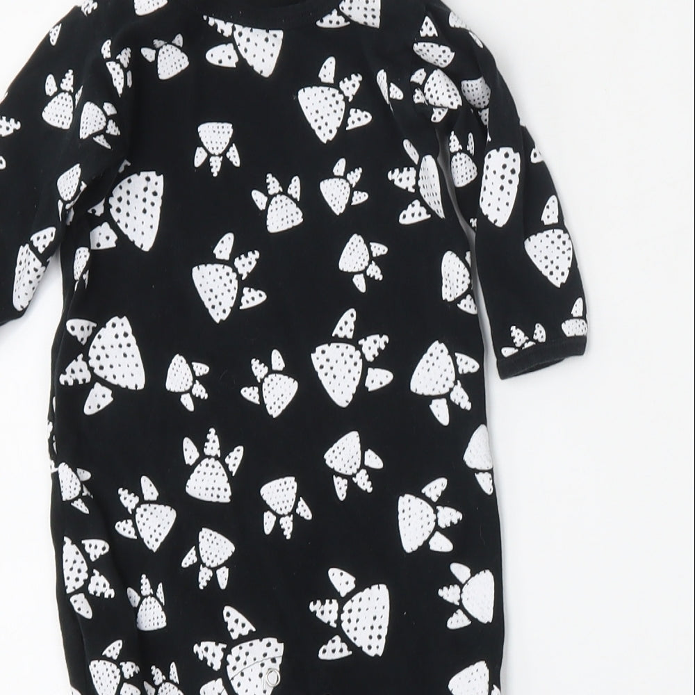 Gingerlily Boys Black Geometric Polyester Babygrow One-Piece Size 6-9 Months  Button