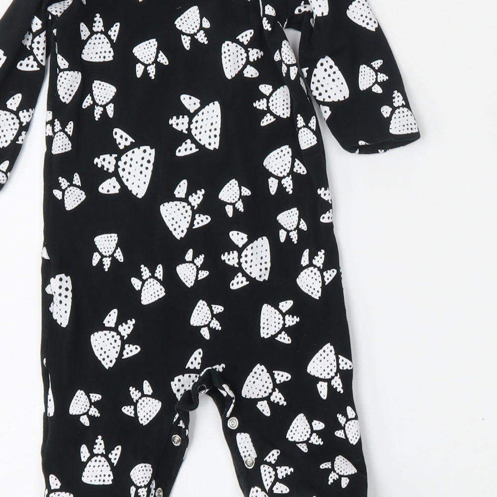 Gingerlily Boys Black Geometric Polyester Babygrow One-Piece Size 6-9 Months  Button