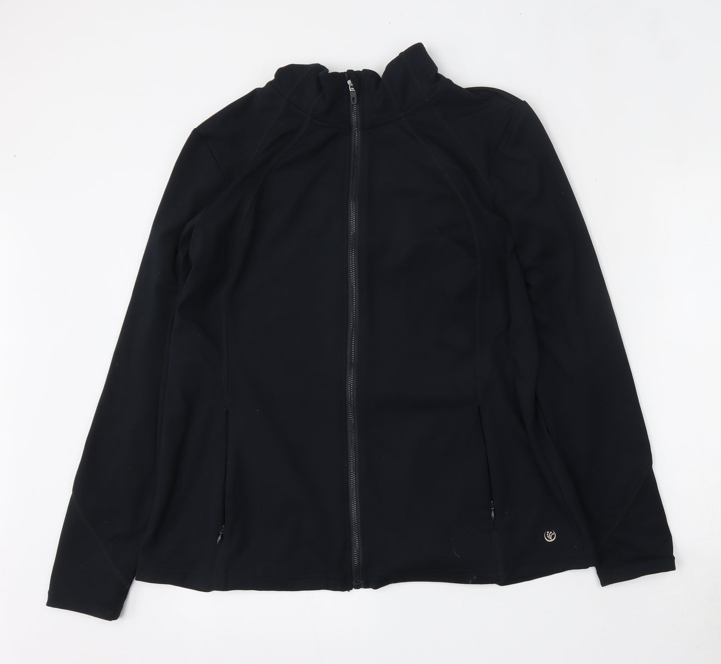 Dunnes Stores Womens Black  Polyester Full Zip Sweatshirt Size L  Zip - Running