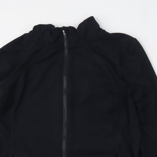 Dunnes Stores Womens Black  Polyester Full Zip Sweatshirt Size L  Zip - Running