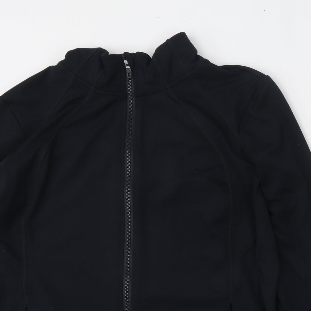Dunnes Stores Womens Black  Polyester Full Zip Sweatshirt Size L  Zip - Running