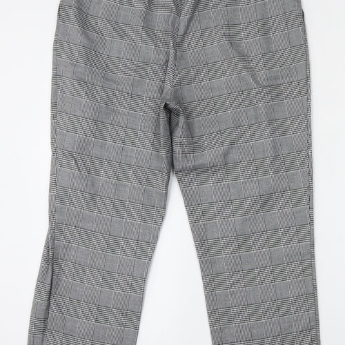 New Look Womens Grey Plaid Polyester Trousers  Size 12 L27 in Regular
