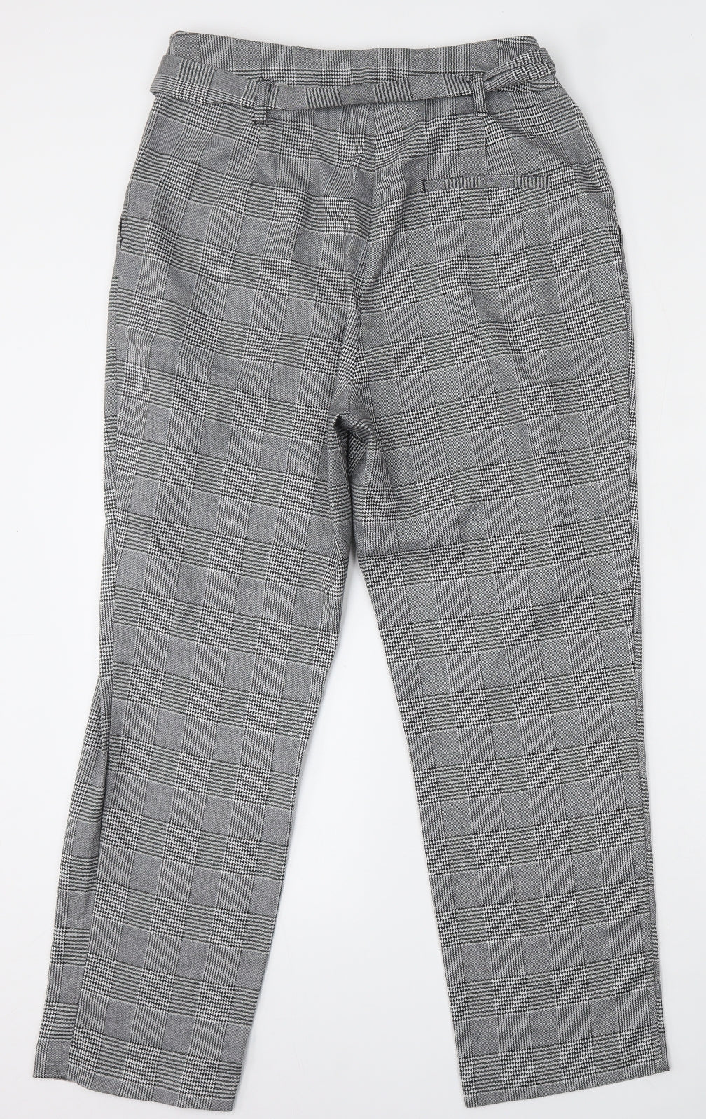 New Look Womens Grey Plaid Polyester Trousers  Size 12 L27 in Regular