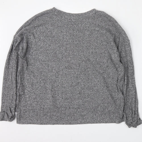 Primark Womens Grey Round Neck  Polyester Pullover Jumper Size 12
