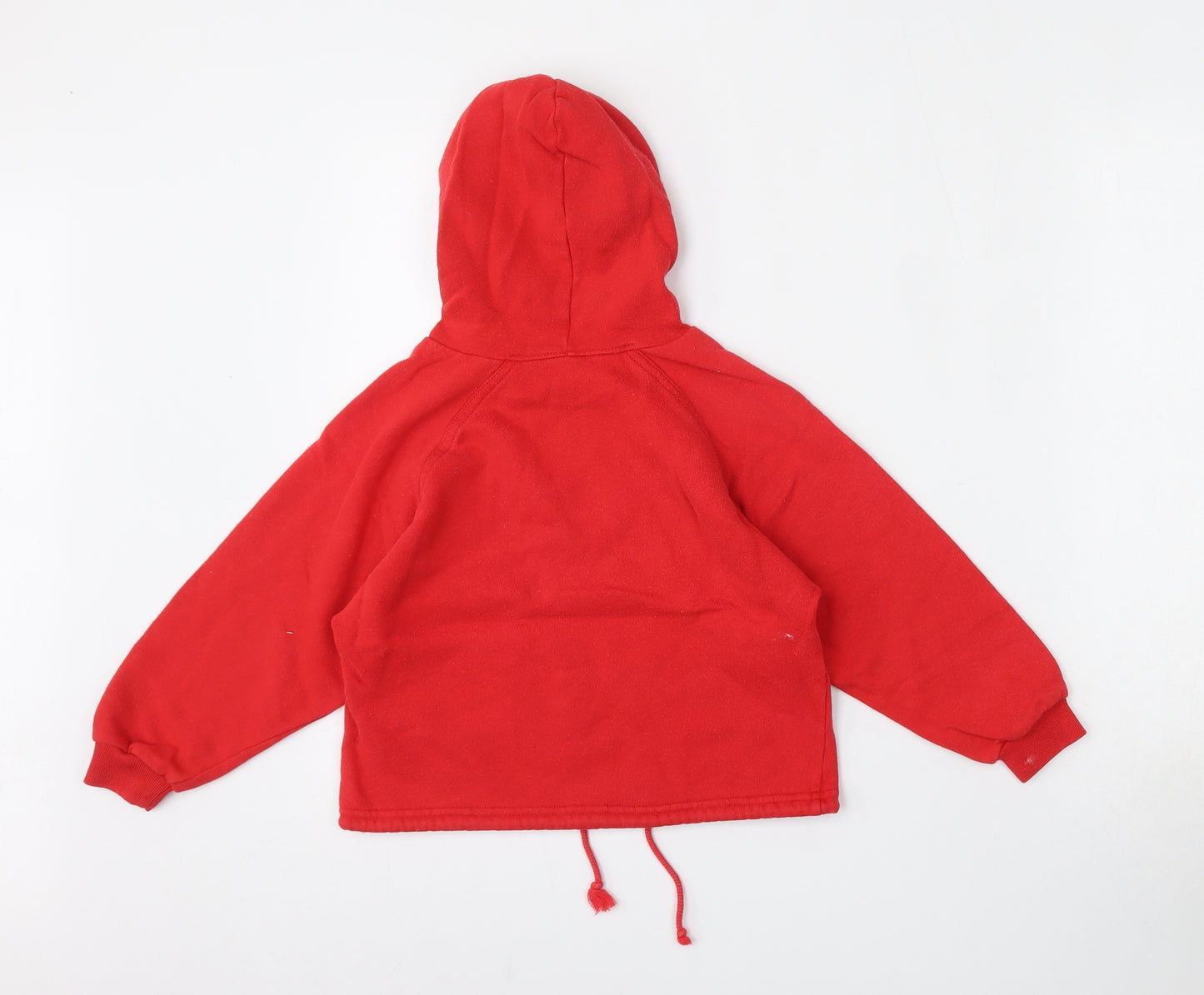 St Bernard Boys Red  Cotton Pullover Hoodie Size 5-6 Years  Tie
