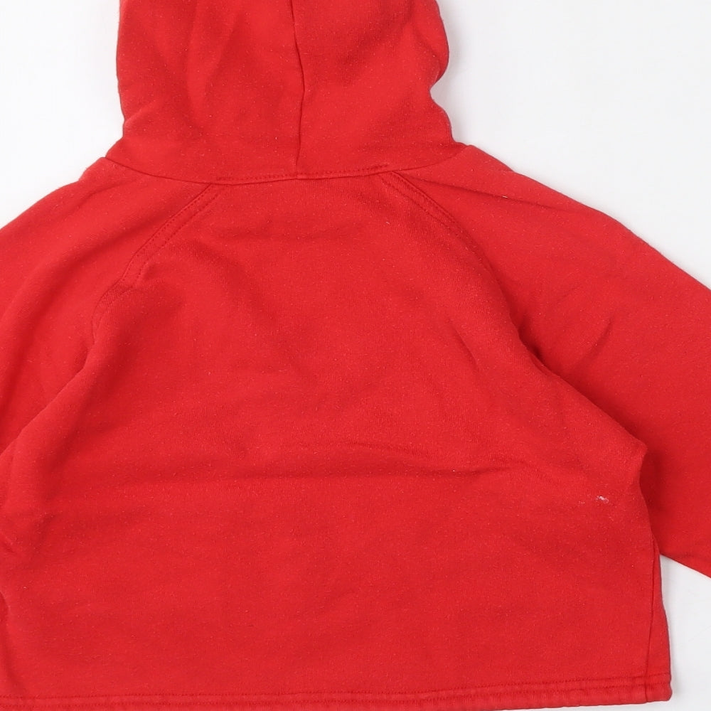 St Bernard Boys Red  Cotton Pullover Hoodie Size 5-6 Years  Tie