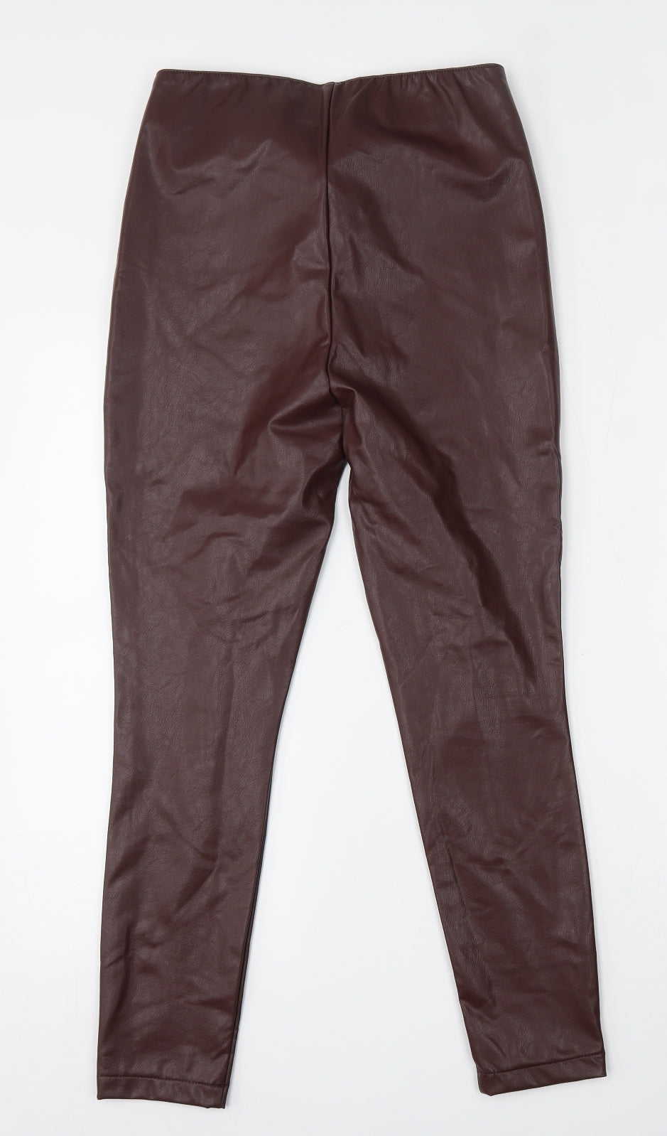 NEXT Womens Brown  Polyurethane Trousers  Size 10 L26 in Regular  - Leather Trousers