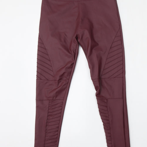 Yu & Me Womens Red  Polyamide Trousers  Size S L26 in Regular  - Leather Trousers