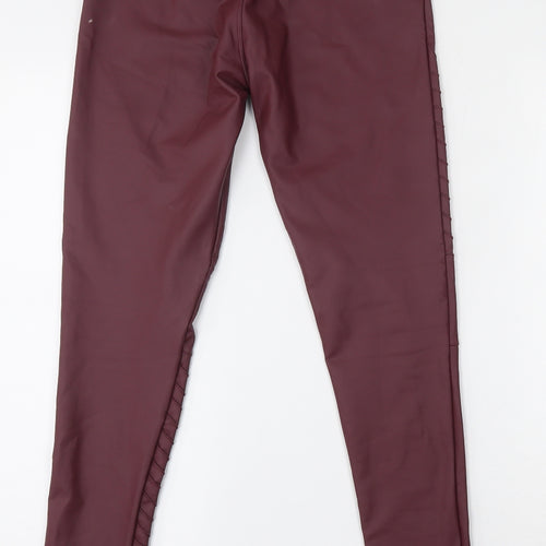Yu & Me Womens Red  Polyamide Trousers  Size S L26 in Regular  - Leather Trousers