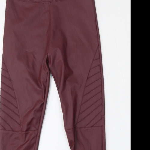 Yu & Me Womens Red  Polyamide Trousers  Size S L26 in Regular  - Leather Trousers