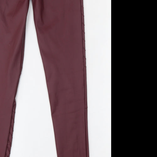 Yu & Me Womens Red  Polyamide Trousers  Size S L26 in Regular  - Leather Trousers