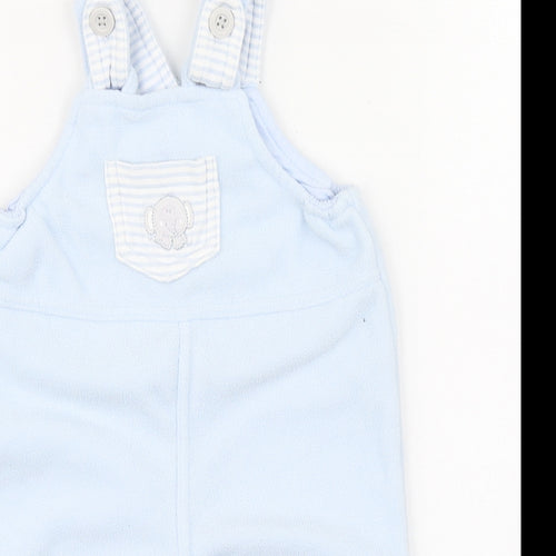 BabyBlue Boys Blue  Polyester Dungaree One-Piece Size 0-3 Months  Button