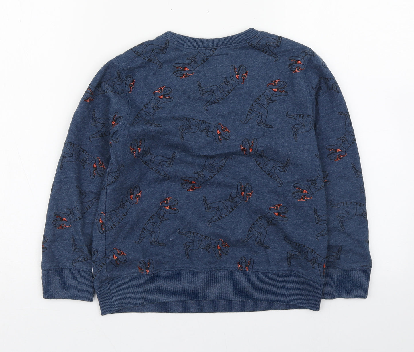 OshKosh B’gosh Boys Blue Geometric Cotton Pullover Sweatshirt Size 7 Years   - Dinosaur