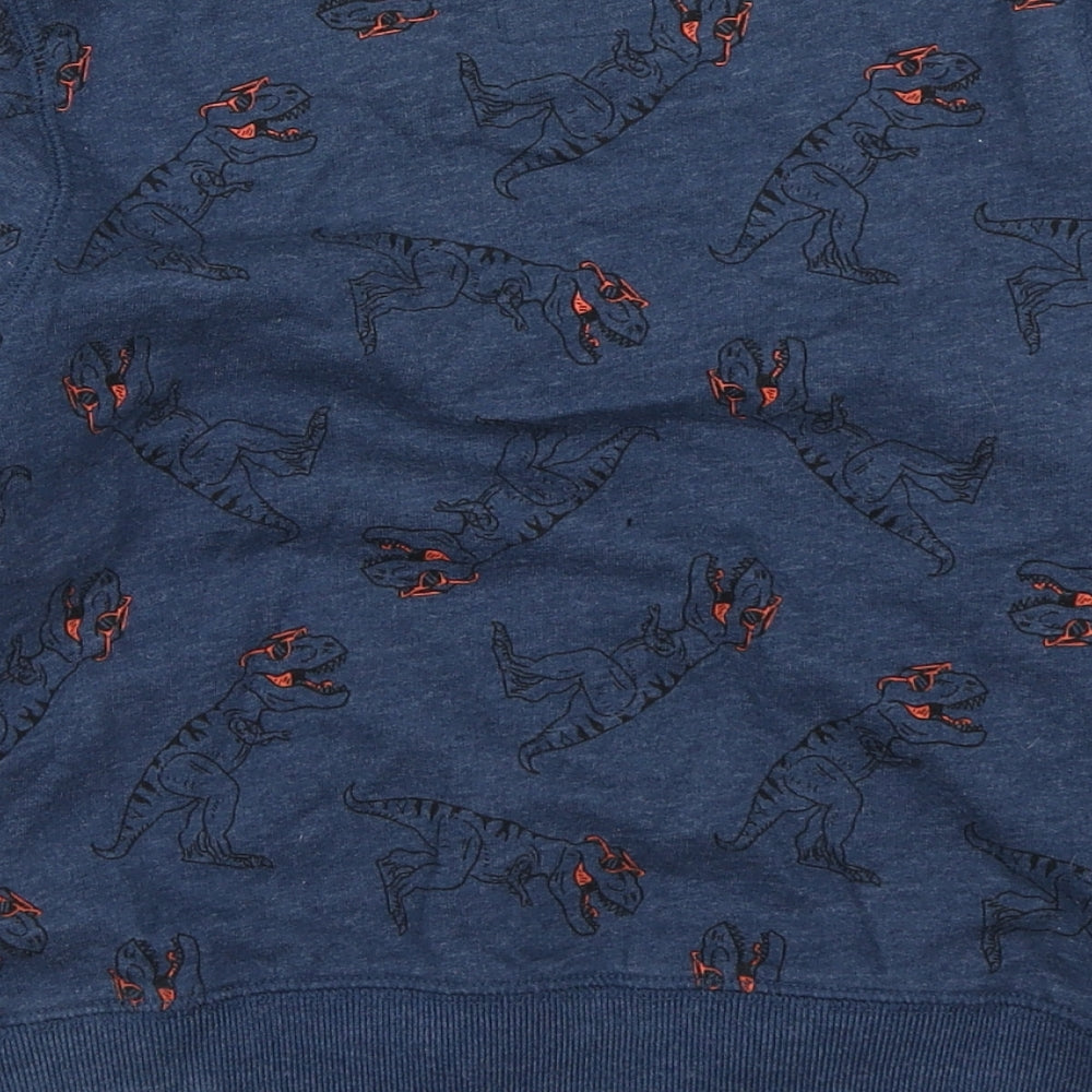 OshKosh B’gosh Boys Blue Geometric Cotton Pullover Sweatshirt Size 7 Years   - Dinosaur