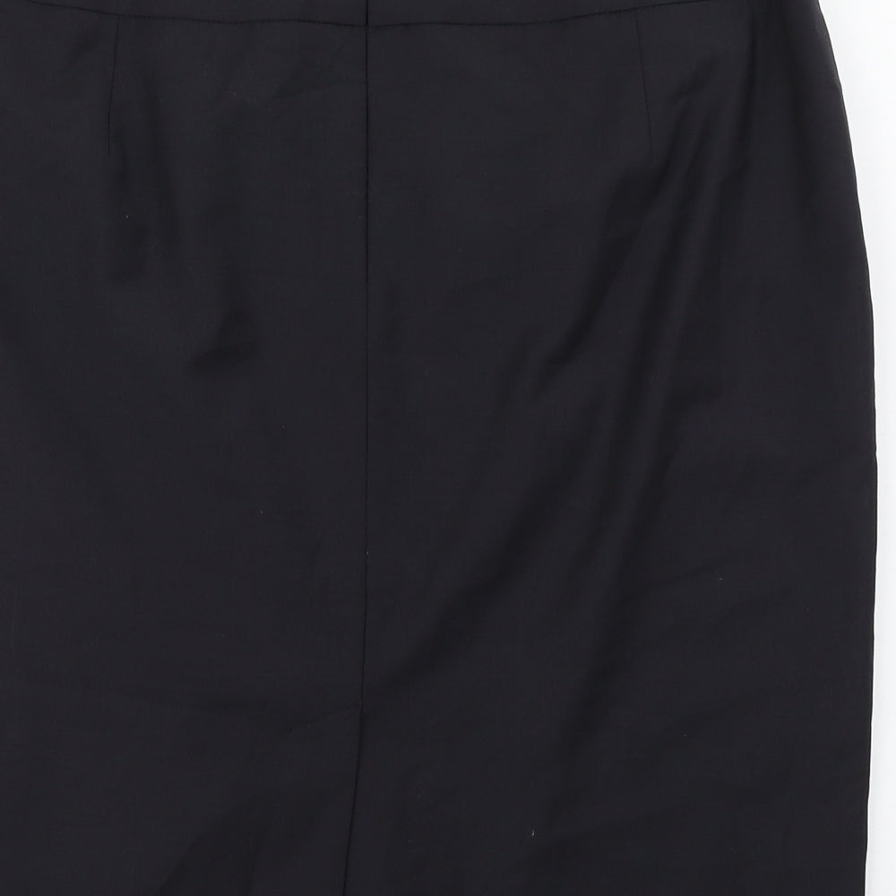 Planet Womens Black  Wool Straight & Pencil Skirt Size 14   Zip
