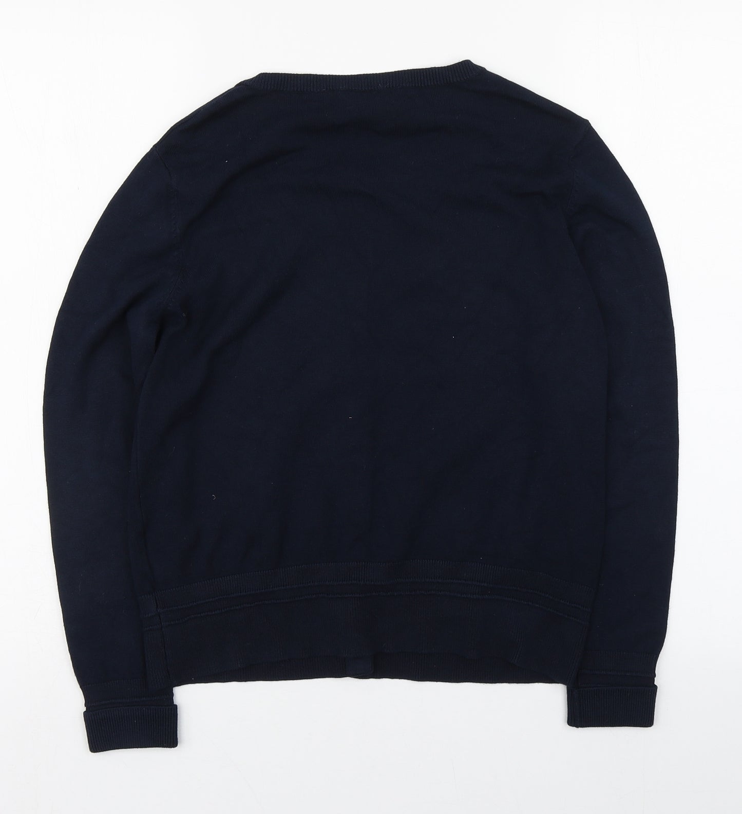 Principles Petite Womens Blue Scoop Neck  Wool Cape Jumper Size 10