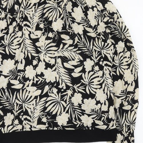 Select Womens Black Floral  Jacket  Size 12  Zip
