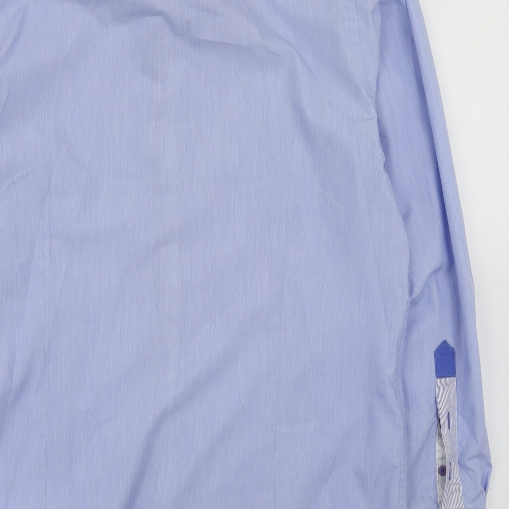 Guide London Mens Blue  Polyester  Dress Shirt Size M Collared Button