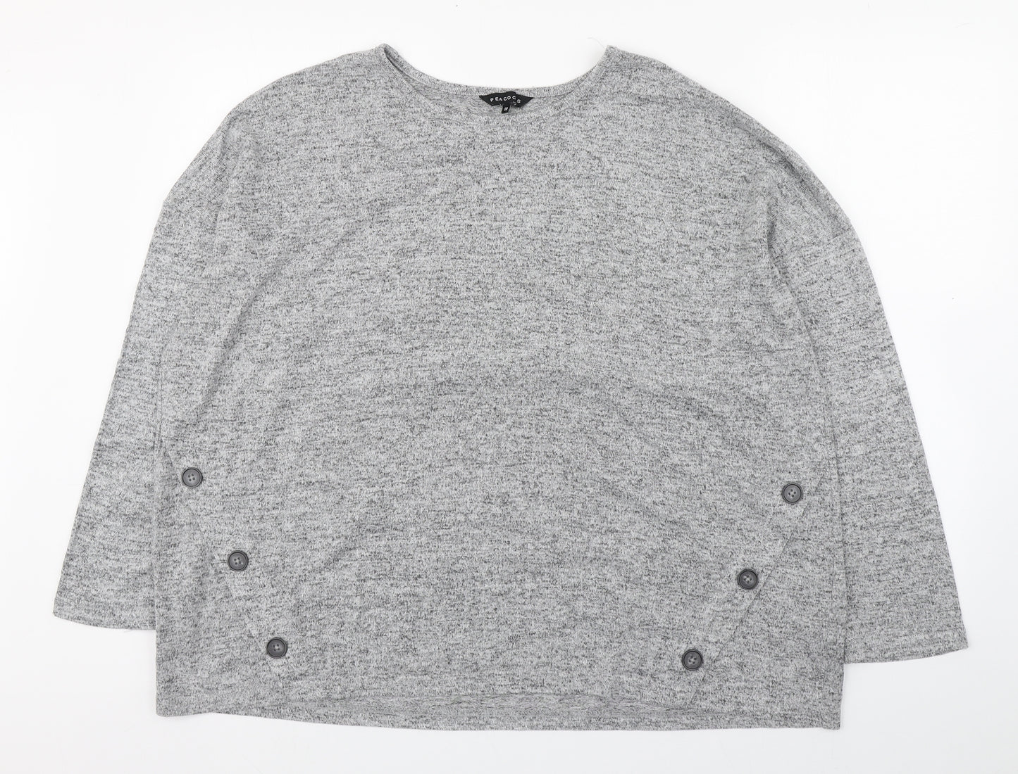 Peacocks Womens Grey Boat Neck  Viscose Pullover Jumper Size 18