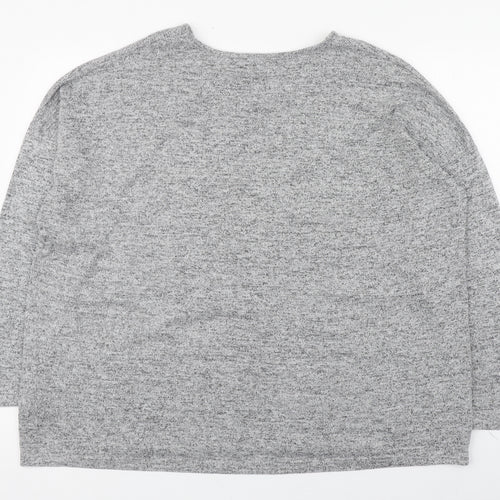 Peacocks Womens Grey Boat Neck  Viscose Pullover Jumper Size 18