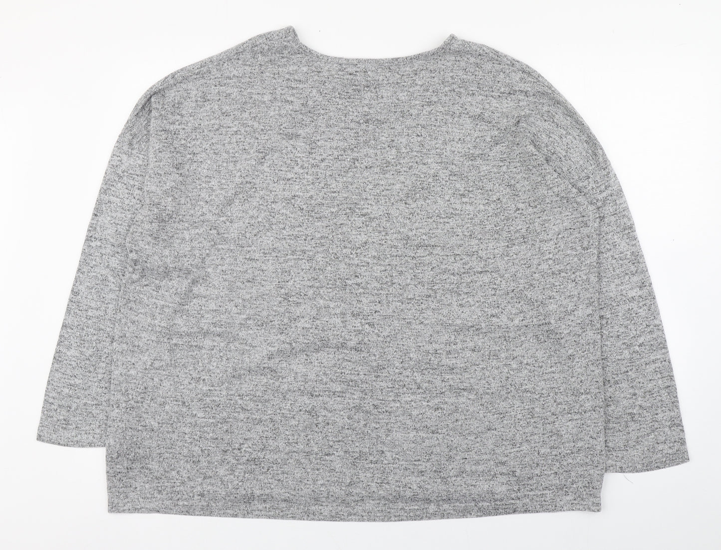 Peacocks Womens Grey Boat Neck  Viscose Pullover Jumper Size 18