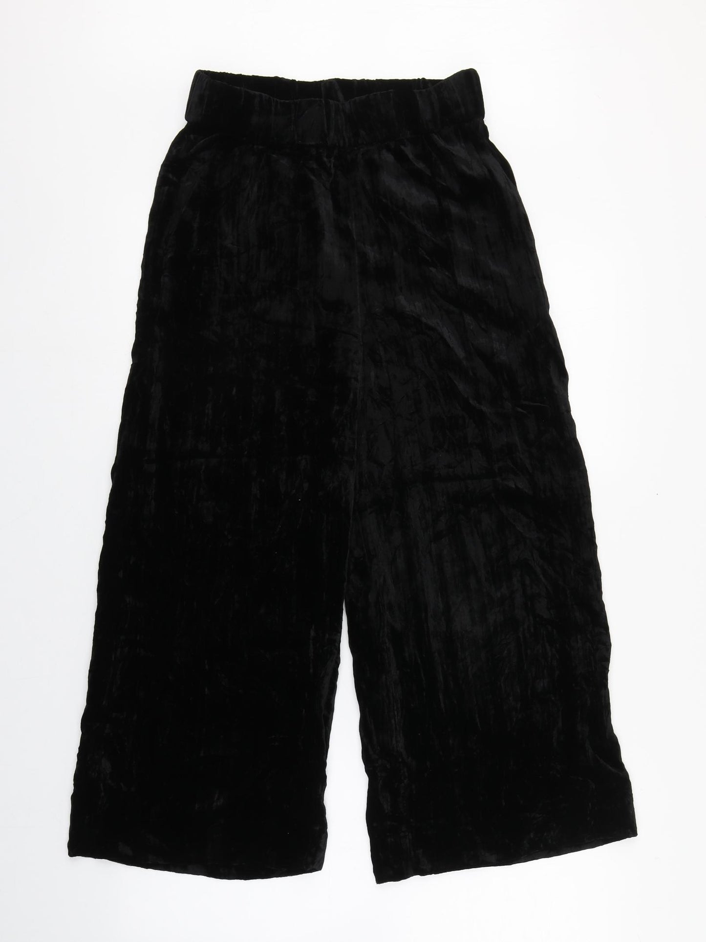 Paris Atelier Womens Black  Viscose Trousers  Size 6 L23 in Regular