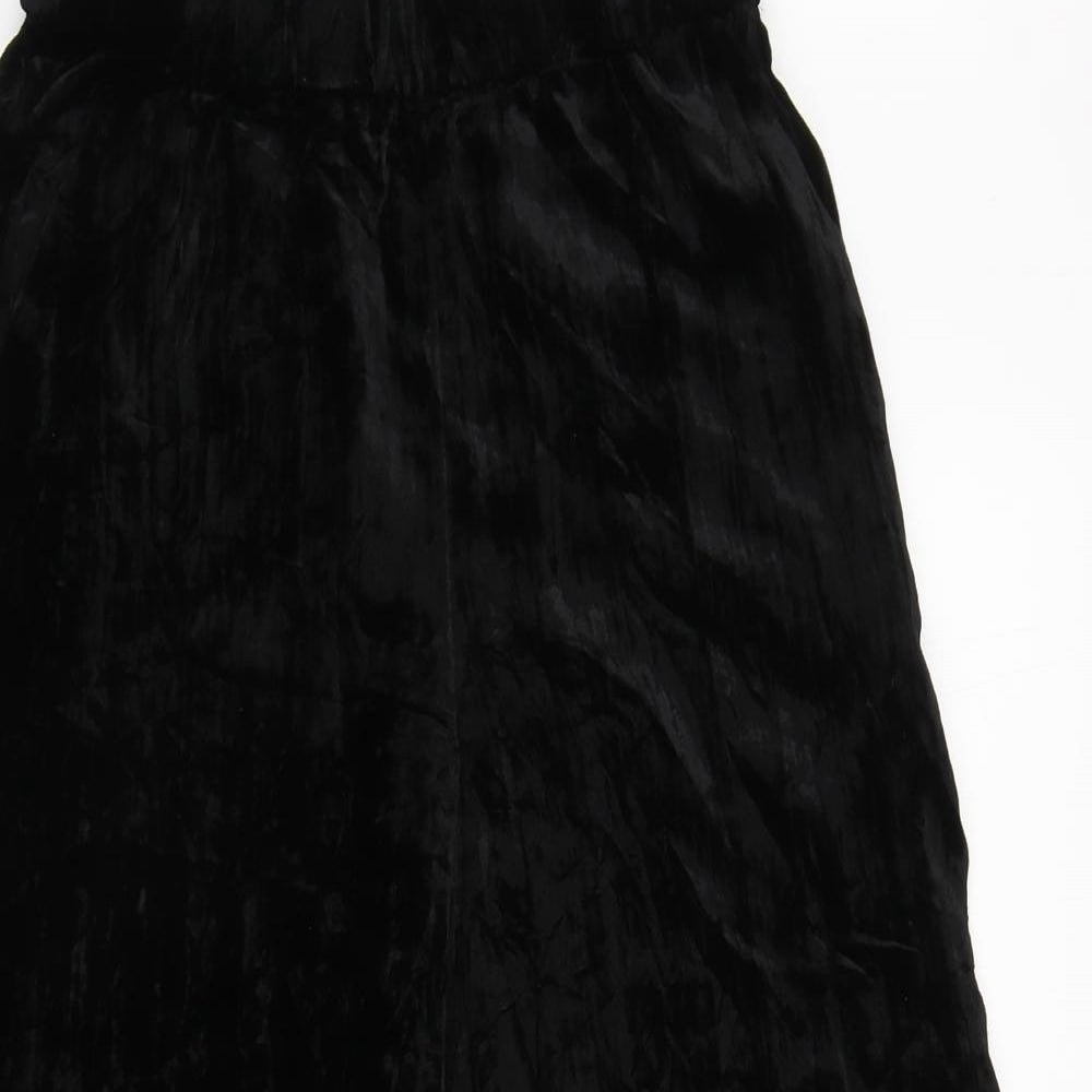 Paris Atelier Womens Black  Viscose Trousers  Size 6 L23 in Regular