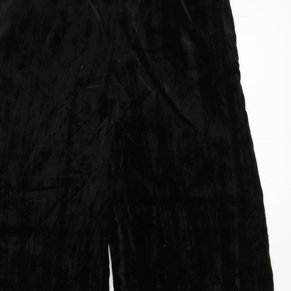 Paris Atelier Womens Black  Viscose Trousers  Size 6 L23 in Regular