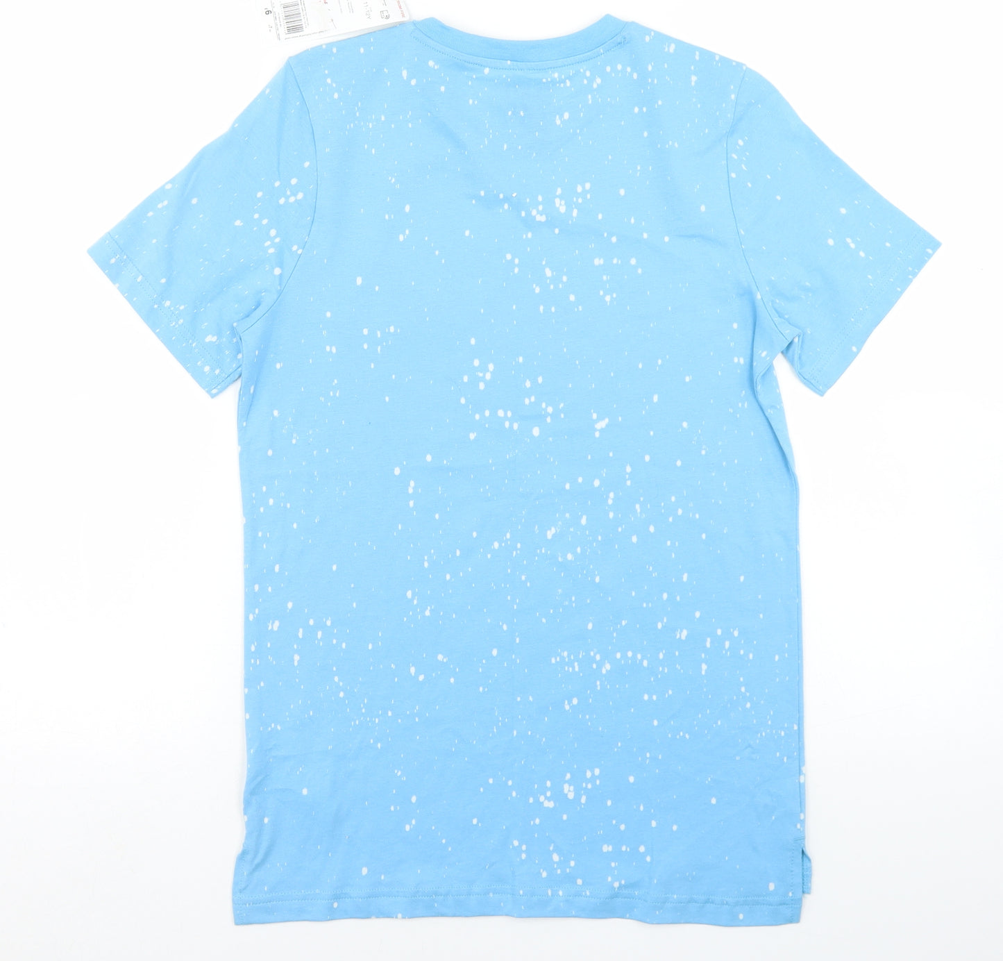 F&F Boys Blue  Cotton Basic T-Shirt Size 11-12 Years Crew Neck  - Skater