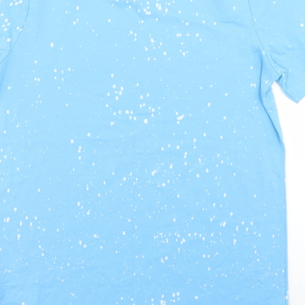 F&F Boys Blue  Cotton Basic T-Shirt Size 11-12 Years Crew Neck  - Skater