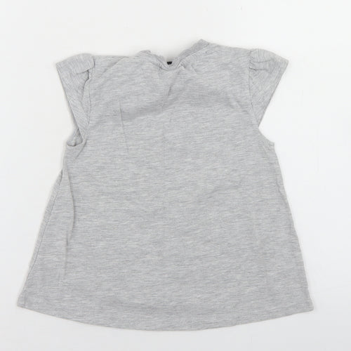 TU Girls Grey  Polyester Basic T-Shirt Size 3-4 Years Crew Neck  - Harry Potter Hogwarts