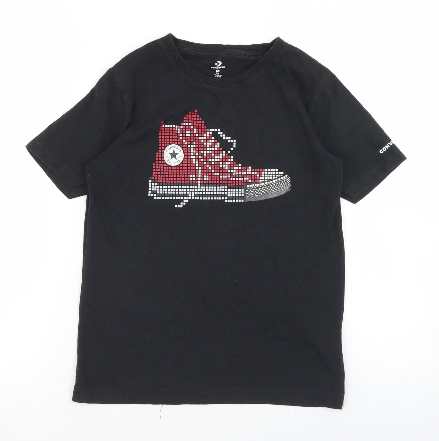 Converse Boys Black  Cotton Basic T-Shirt Size 10-11 Years Crew Neck  - Sneakers