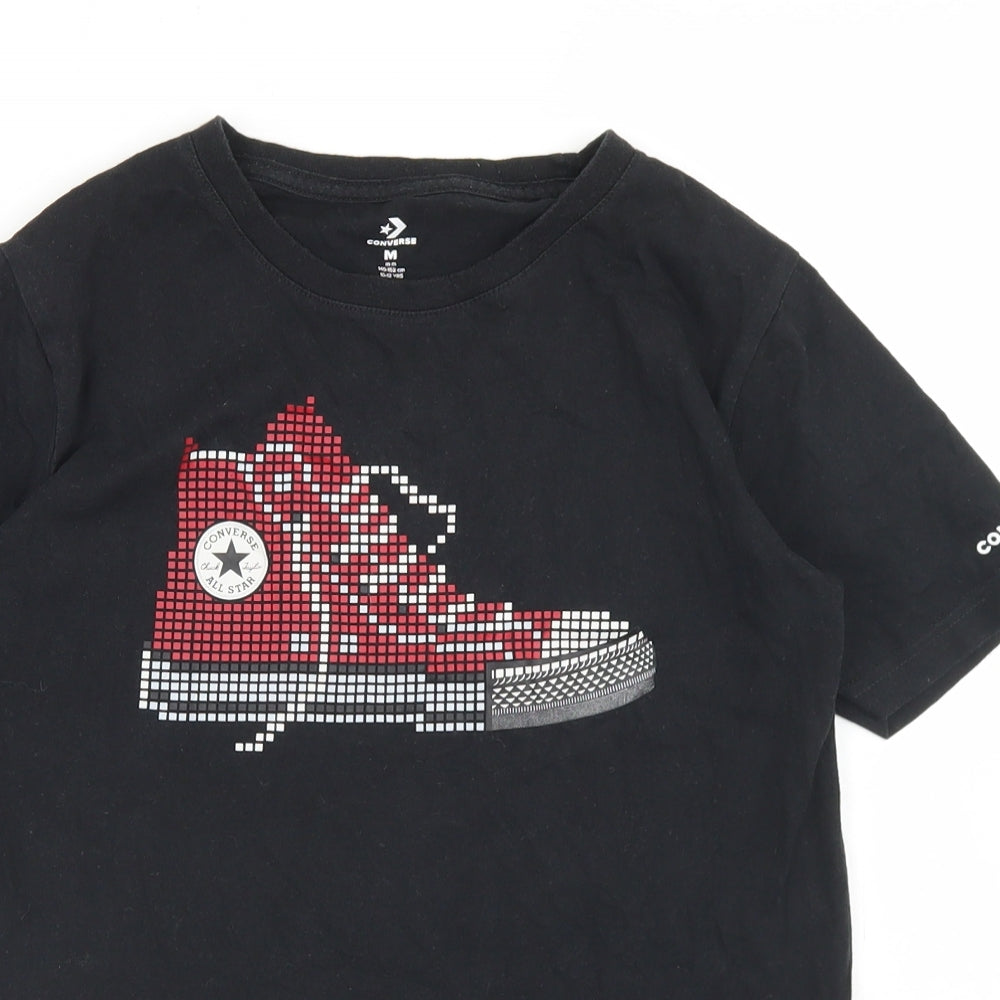 Converse Boys Black  Cotton Basic T-Shirt Size 10-11 Years Crew Neck  - Sneakers