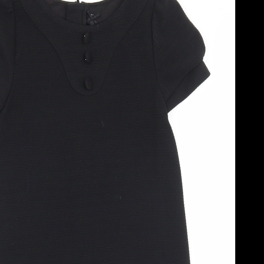 NEXT Girls Black  Polyester A-Line  Size 5 Years  Round Neck Zip