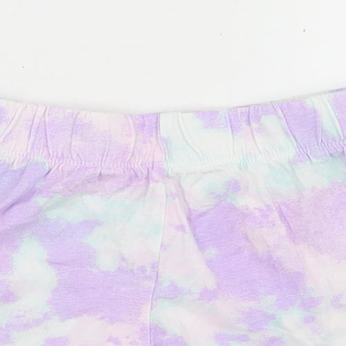 Primark Girls Purple  Cotton Sweat Shorts Size 5-6 Years  Regular  - Tie Dye