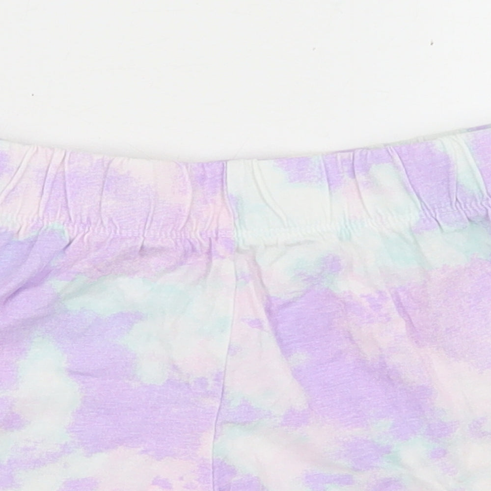 Primark Girls Purple  Cotton Sweat Shorts Size 5-6 Years  Regular  - Tie Dye