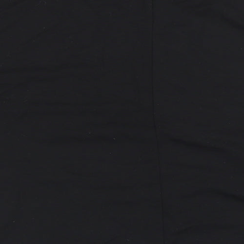 Paramour Womens Black  Viscose Cropped T-Shirt Size M Round Neck
