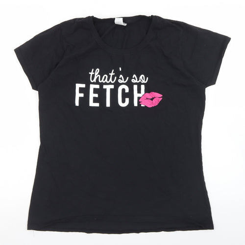 Fruit of the Loom Womens Black  Cotton Basic T-Shirt Size XL Crew Neck - Mean Girls, Fetch