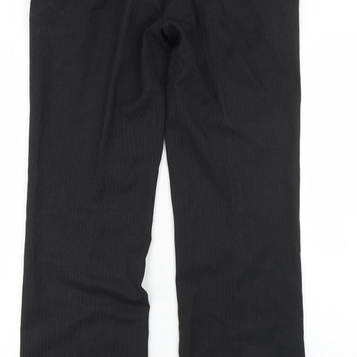 New Look Womens Black Striped Polyester Dress Pants Trousers Size 30 in L31 in Regular Button