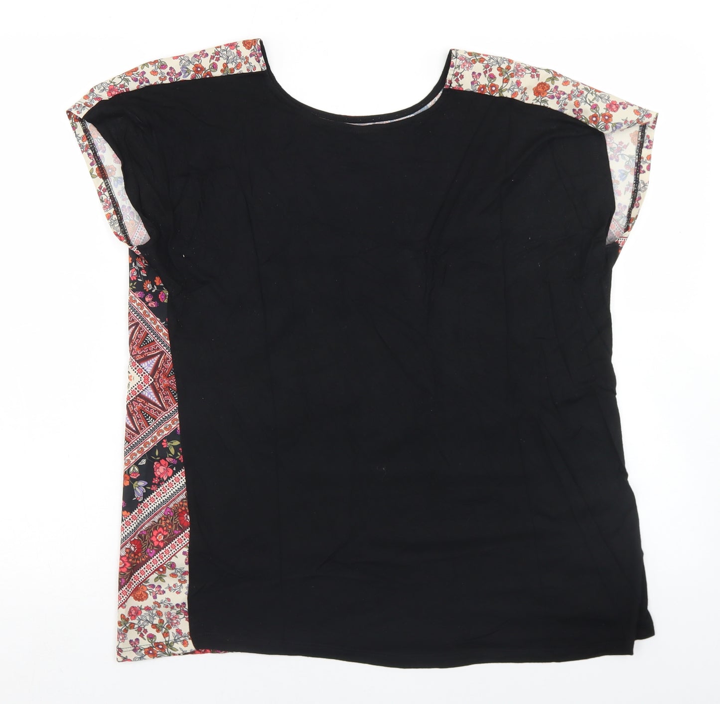 Peacocks Womens Multicoloured Floral Polyester Basic Blouse Size 16 Round Neck