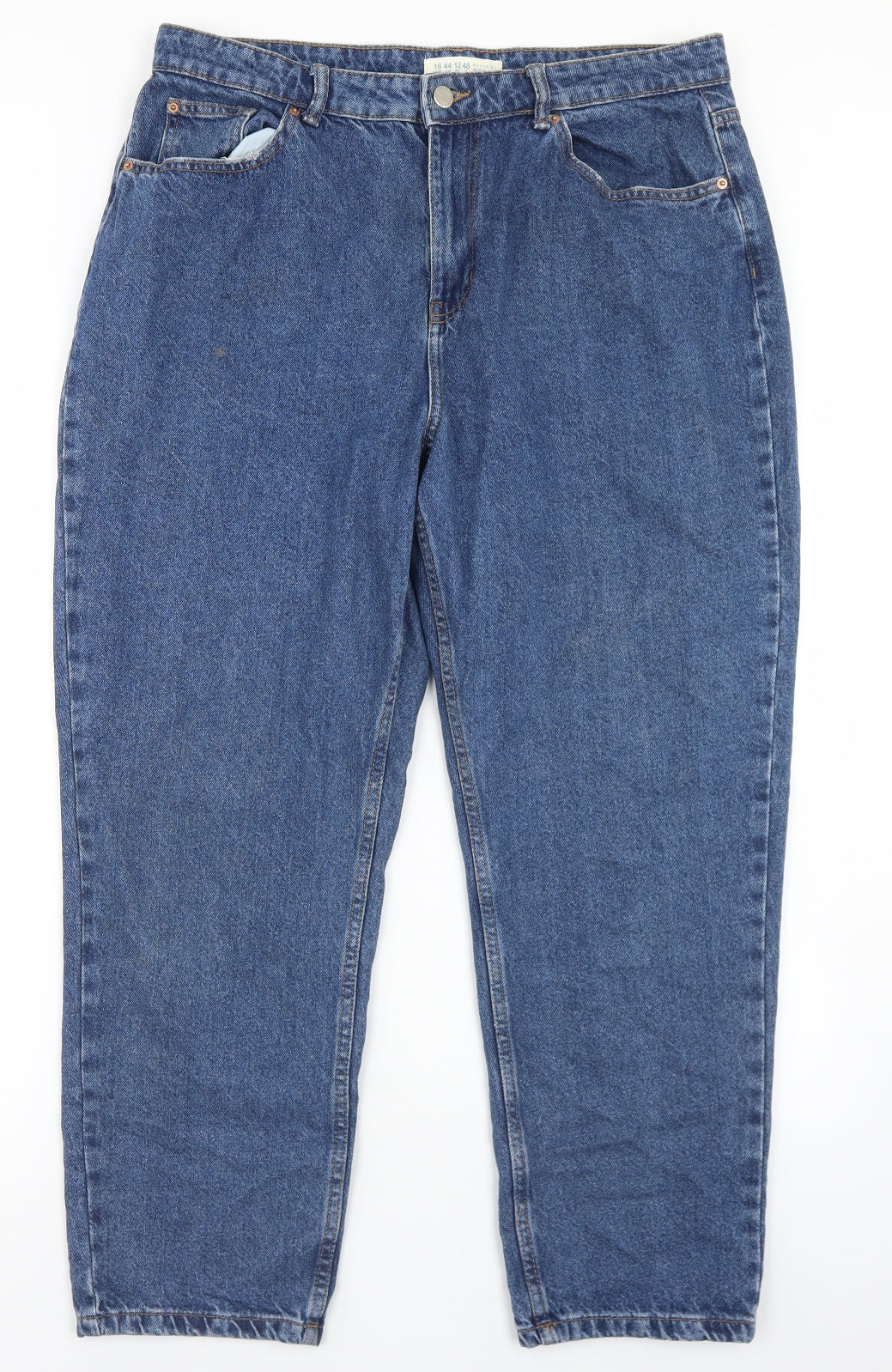 Denim Co Womens Blue  Cotton Mom Jeans Size 16 L27 in Regular Button