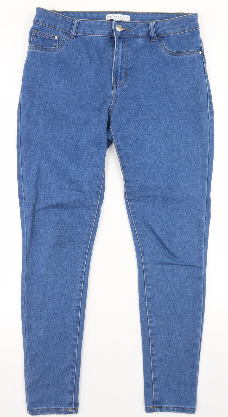Denim Co Womens Blue  Cotton Skinny Jeans Size 14 L29 in Regular Button