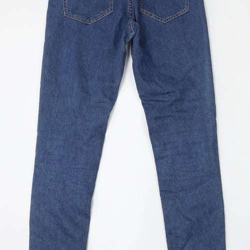 &Denim Womens Blue  Cotton Skinny Jeans Size 26 L28 in Regular Button