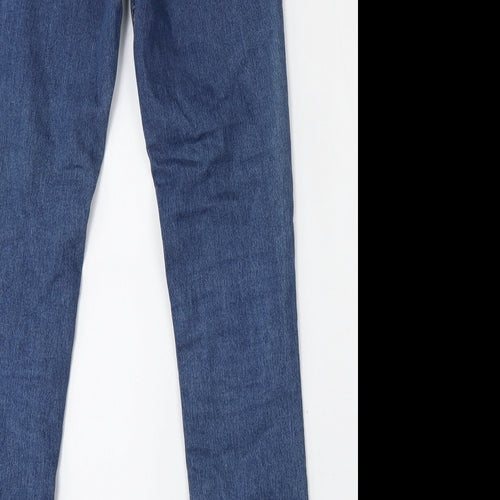 &Denim Womens Blue  Cotton Skinny Jeans Size 26 L28 in Regular Button