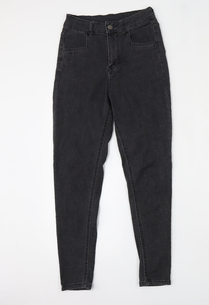 SheIn Womens Black Cotton Skinny Jeans Size XS L25 in Regular Button