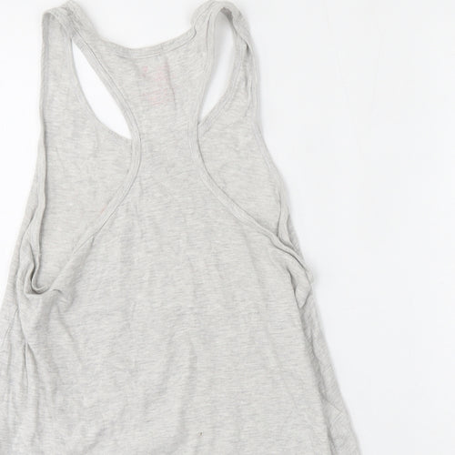 Primark Womens Grey  Cotton Basic Tank Size 6 Round Neck - Wedding/Stag